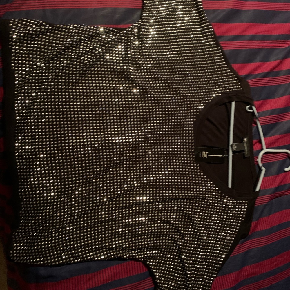 Black shirt with rhinestones